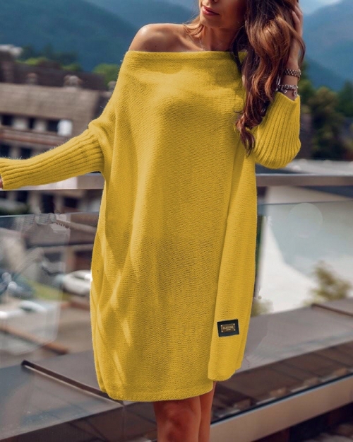 Tunică de damă din tricot galben 00633