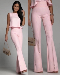 Set top și pantaloni de damă 6454 roz