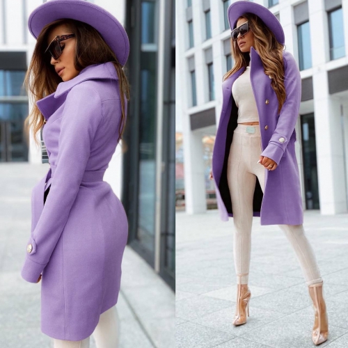 Palton elegant de dama cu captuseala 6083 violet