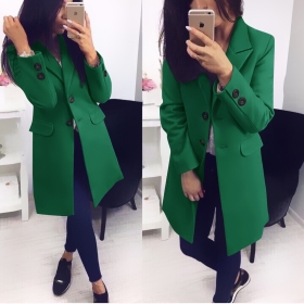 Palton elegant de dama 6871 verde