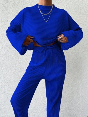 Set bluză și pantaloni de damă spectaculos AR31240 albastru