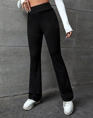 Pantaloni de damă de culoare uni AR1293 negri