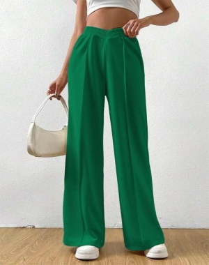 Pantaloni largi de dama cu elastic AR3211 verde